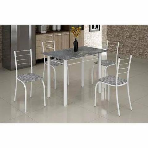 Conjunto de mesa rio com 4 cadeiras e tampo de mármore K728