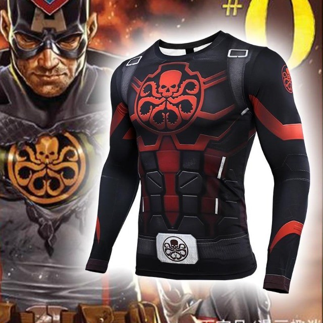 Camisa de Compressão Capitão Hydra Manga Longa Rashguard Elastano - Foto 2