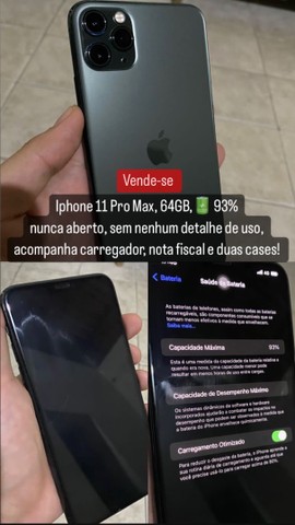 iPhone 11 Pro Max, 64gb, bateria 93%