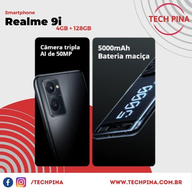 Celular Realme 9i Dual Sim 128 GB prism black 4 GB Ram