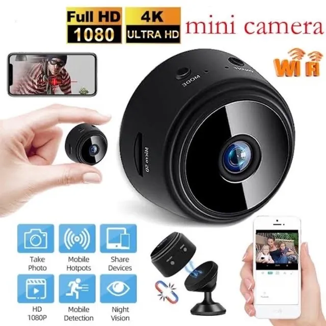 Mini Câmera Espiã WI-FI ULTRA HD Visão Noturna c/ áudio