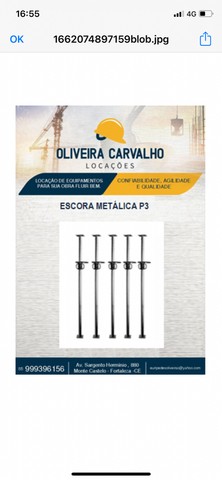 Escora metálicas para Aluguel 