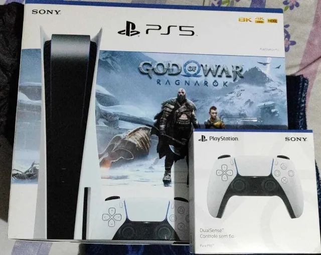 Console Playstation 4 + God of war ragnarok + 2 Controles Sem Fio