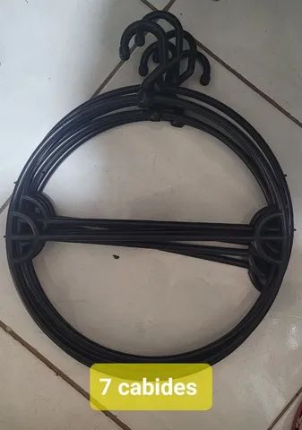 Cabides redondo  preto -kit c/ 7 cabides