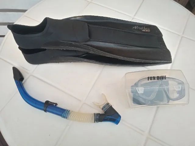 Kit Mergulho Nadadeira Fun Dive 41/42 (9/10) Máscara Snorkel - Foto 5
