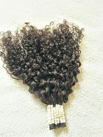Cabelo humano cacheado com tamanhos variados de 75cm  - Foto 3