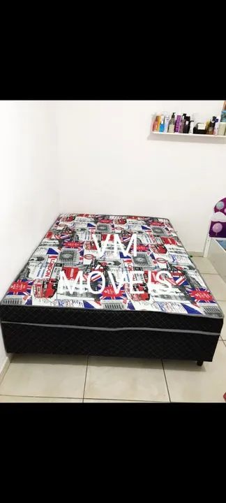 Cama Box Casal com Estampa Moderna FRETE GRÁTIS 