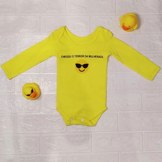 Body Baby Manga Longa Personagem Caretinha - Foto 2