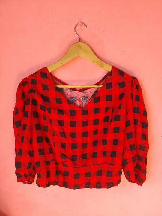 Blusa xadrez feminina vermelha