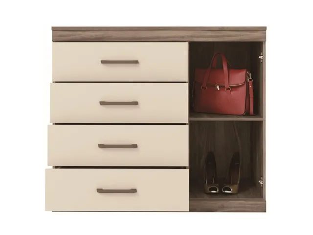 Cômoda com Estrutura em MDP - 4 Gavetas com Corrediças Metálicas e Prateleira Interna - Foto 2