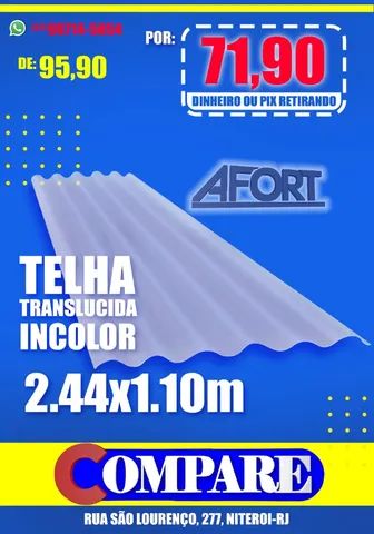 Telha Translucida Incolor 2.44x1.10 Afort - Foto 2