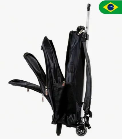 Mochila Unissex Com Carrinho para Viagem Cabo de Aço Reforçado