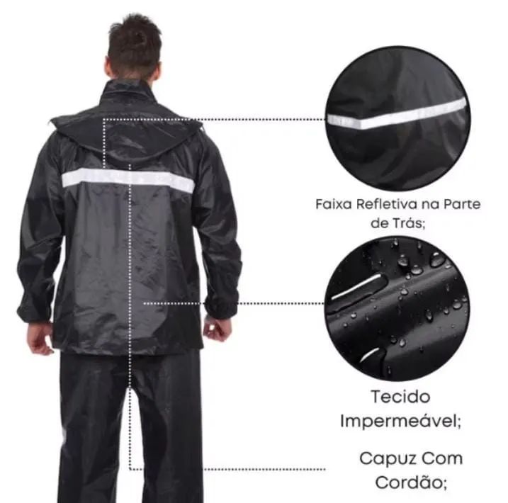 Conjunto Capa de Chuva Impermeável 