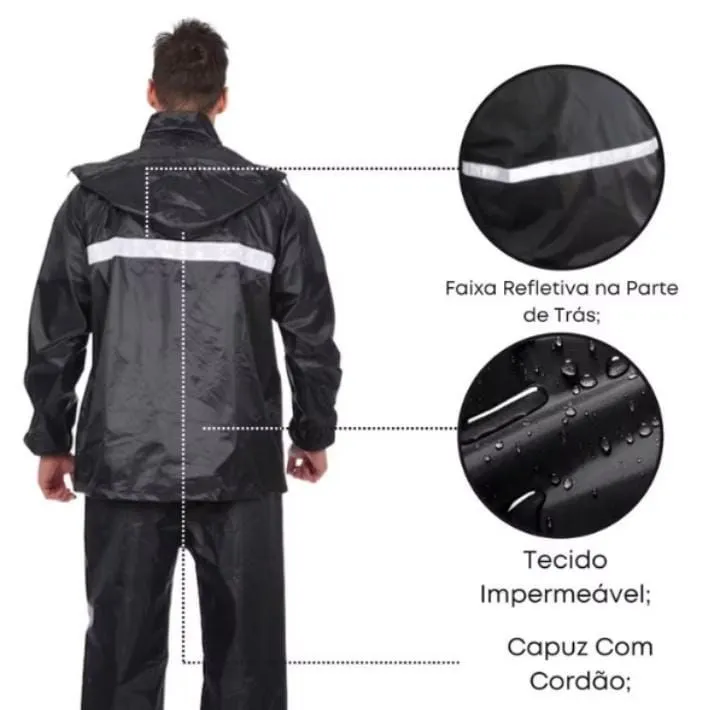 Conjunto Capa de Chuva Impermeável