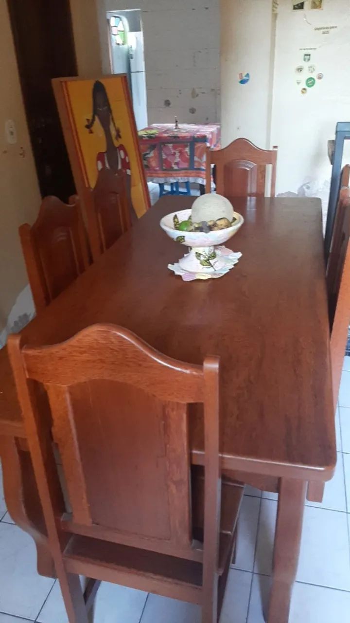 Mesa Rustica de Madeira + 6 cadeiras  - Foto 2