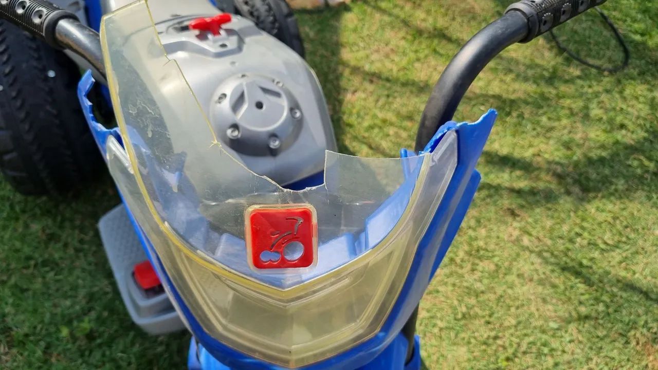 Mini Moto Elétrica Infantil Azul - Foto 4