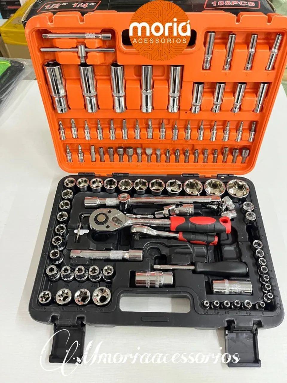 108-Piece Socket Wrench Tool Box Game470963685090273285