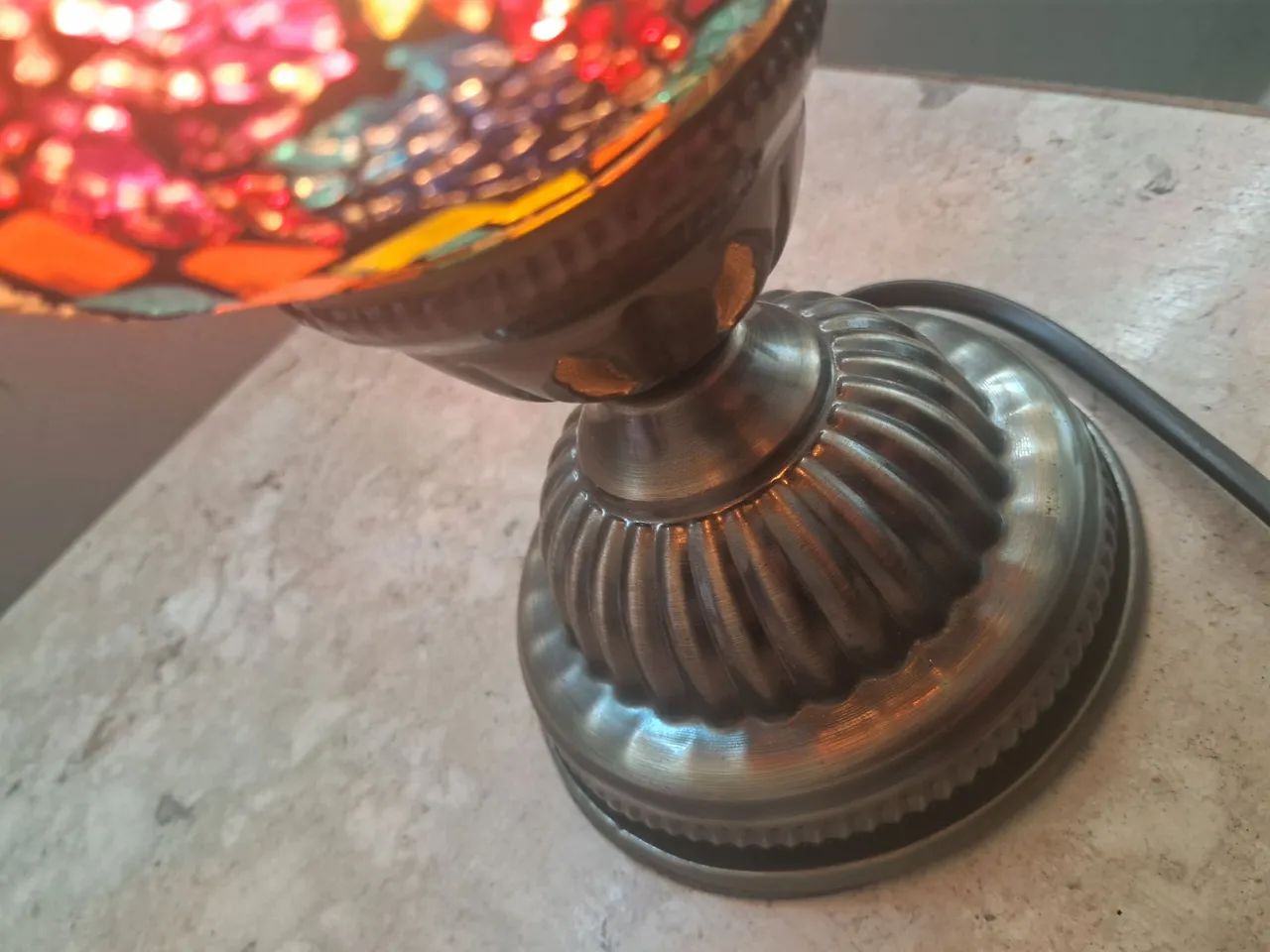 Linda luminária turca de mesa- mosaico colorido  - Foto 5