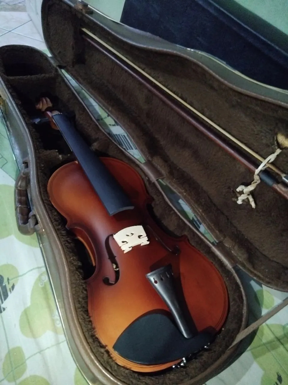 Violino com arco e estojo