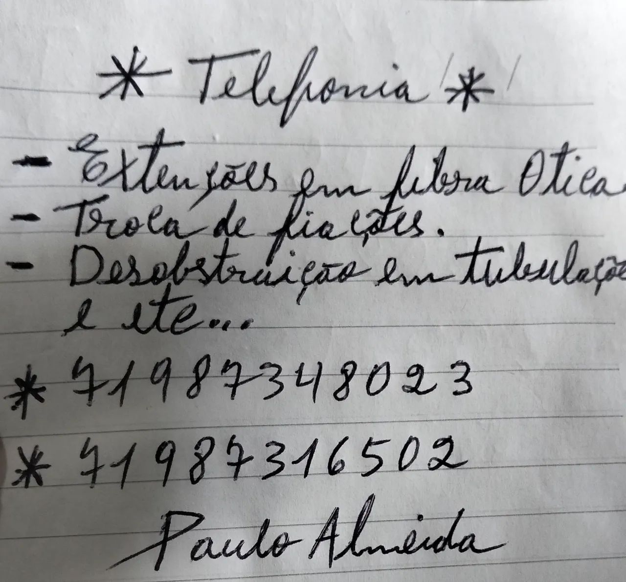 SERVIÇOS DE TELEFONIA