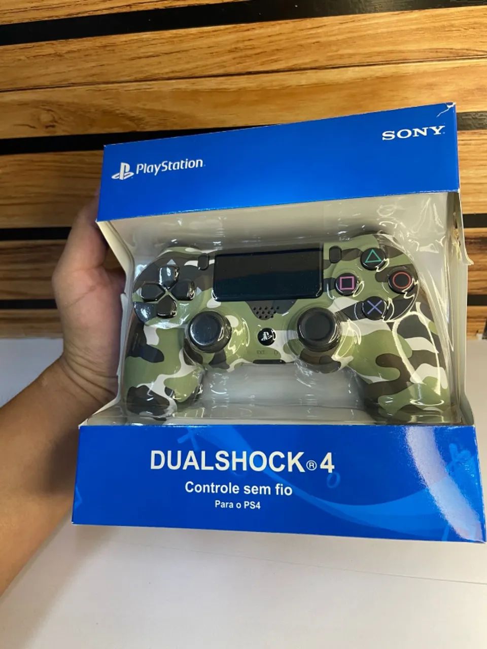 Controle de ps4 verde claro camuflado an1