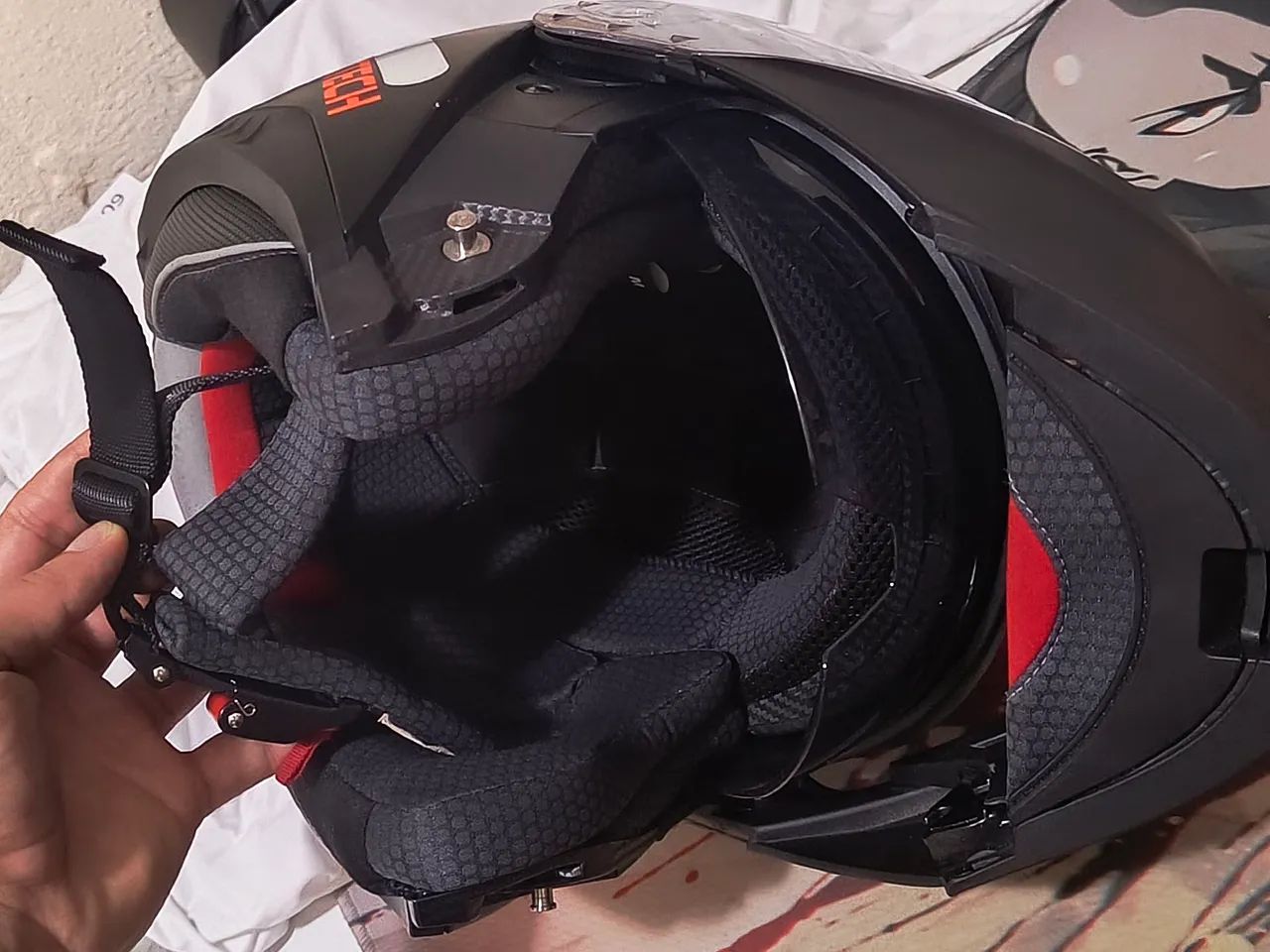Capacete RACE TECH TM58 - PRETO. NOVINHO. - Foto 4