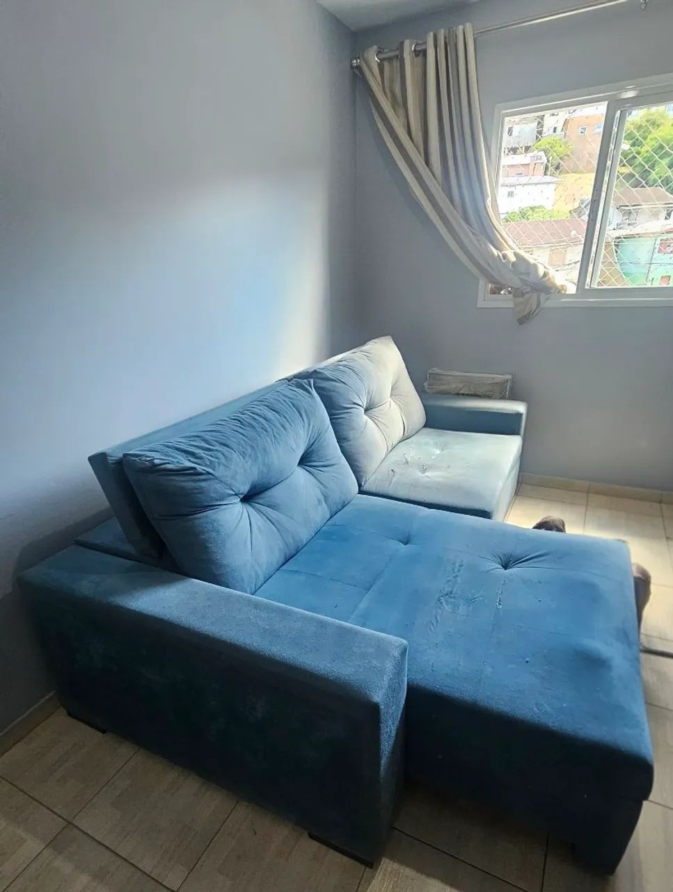 Sofá Retrátil e Reclinável Azul - Confortável e Espaçoso 64673644574465121