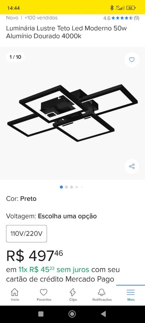 Lustre Moderno Quadrado luminária lâmpada led fria  - Foto 4
