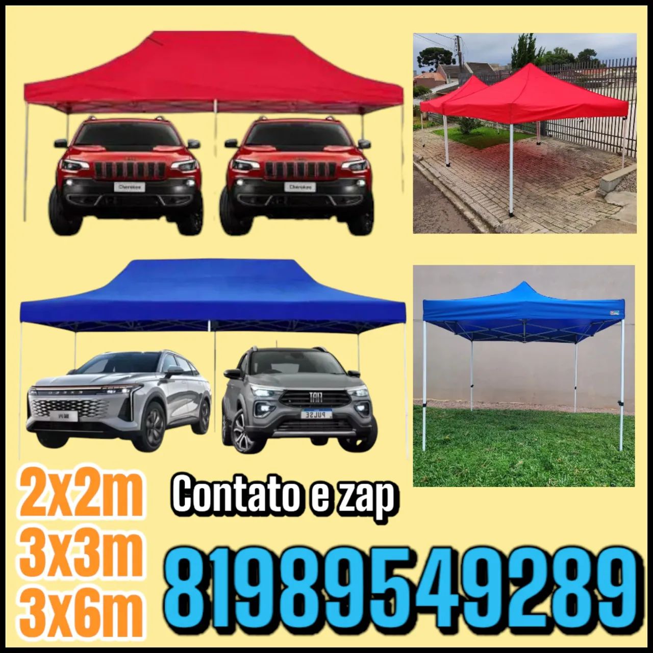 Tenda reforçada 2x2m ,3x3m e 3x6m sanfonada extra fonte 
