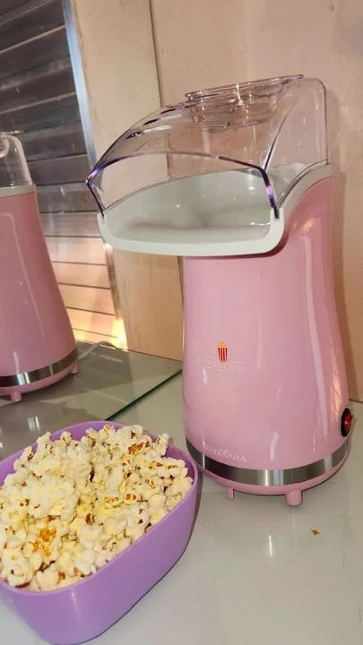 Pipoqueira Elétrica Rosa - Nova!