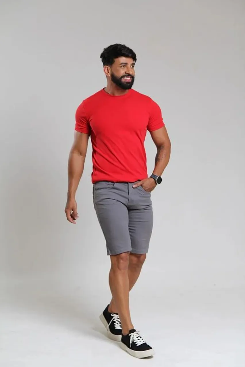 Shorts Cinza Masculino/ Bermuda Sarja