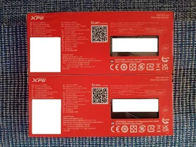 XPG Spectrix D50 DDR4 Memory, 16GB (2x8GB), 3200MHz, RGB, Gray (New and Sealed)64330127772929121