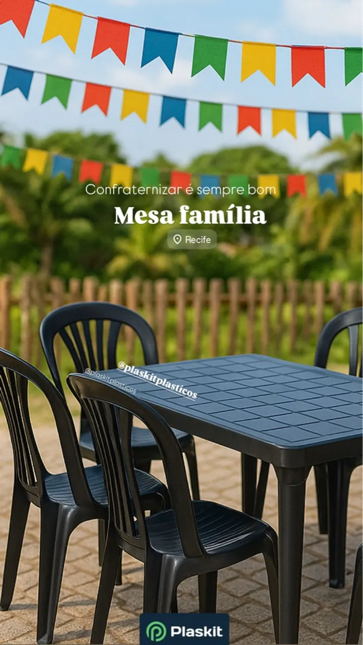 Conjunto Família- Mesa com 6 cadeiras 