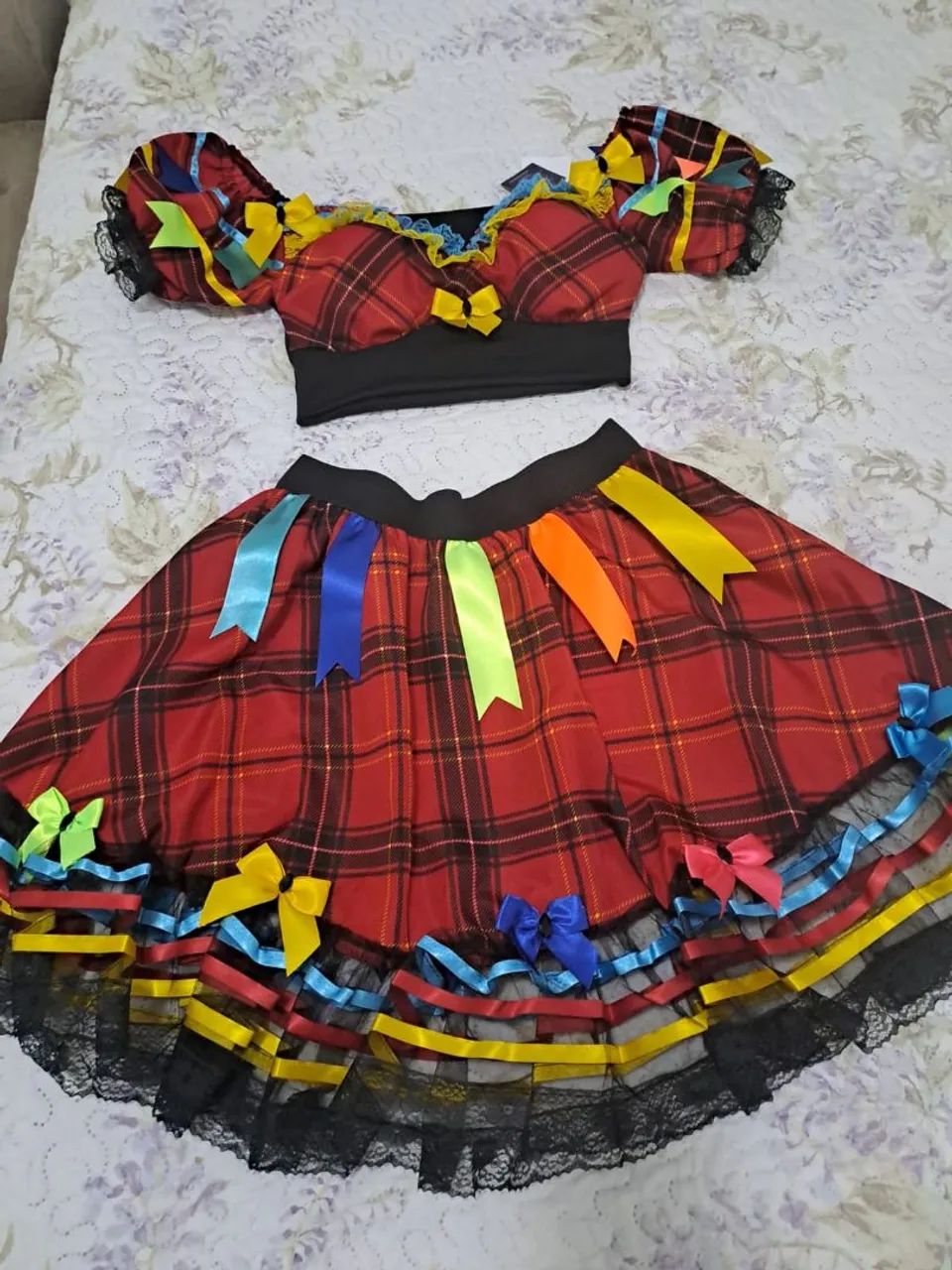 Vestido de Festa Junina Adulto - Tamanho M 