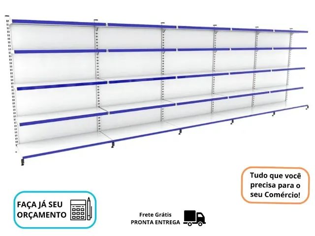 Gondola de Parede 5 bandejas 30x40 Polar