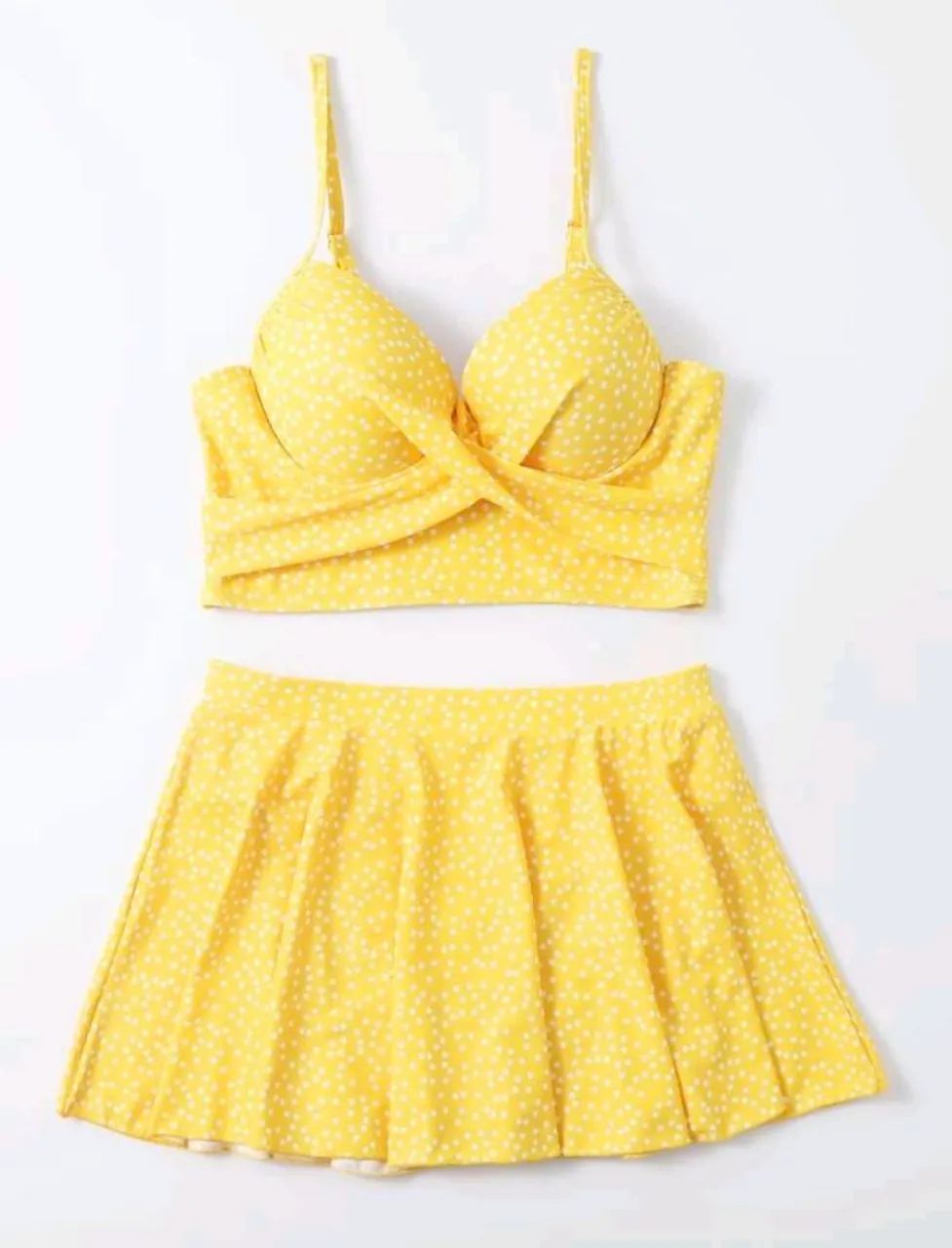 Conjunto de Praia Amarelo com Bolinhas - Foto 2
