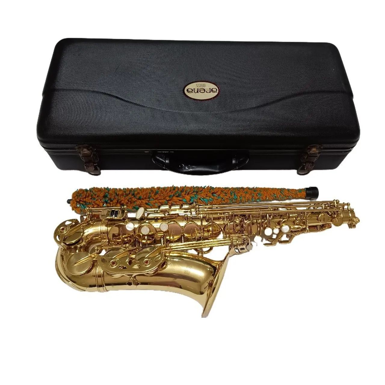 Saxofone Alto Arena laqueado Boquilha Estojo Micro Amassado na campana - Foto 4