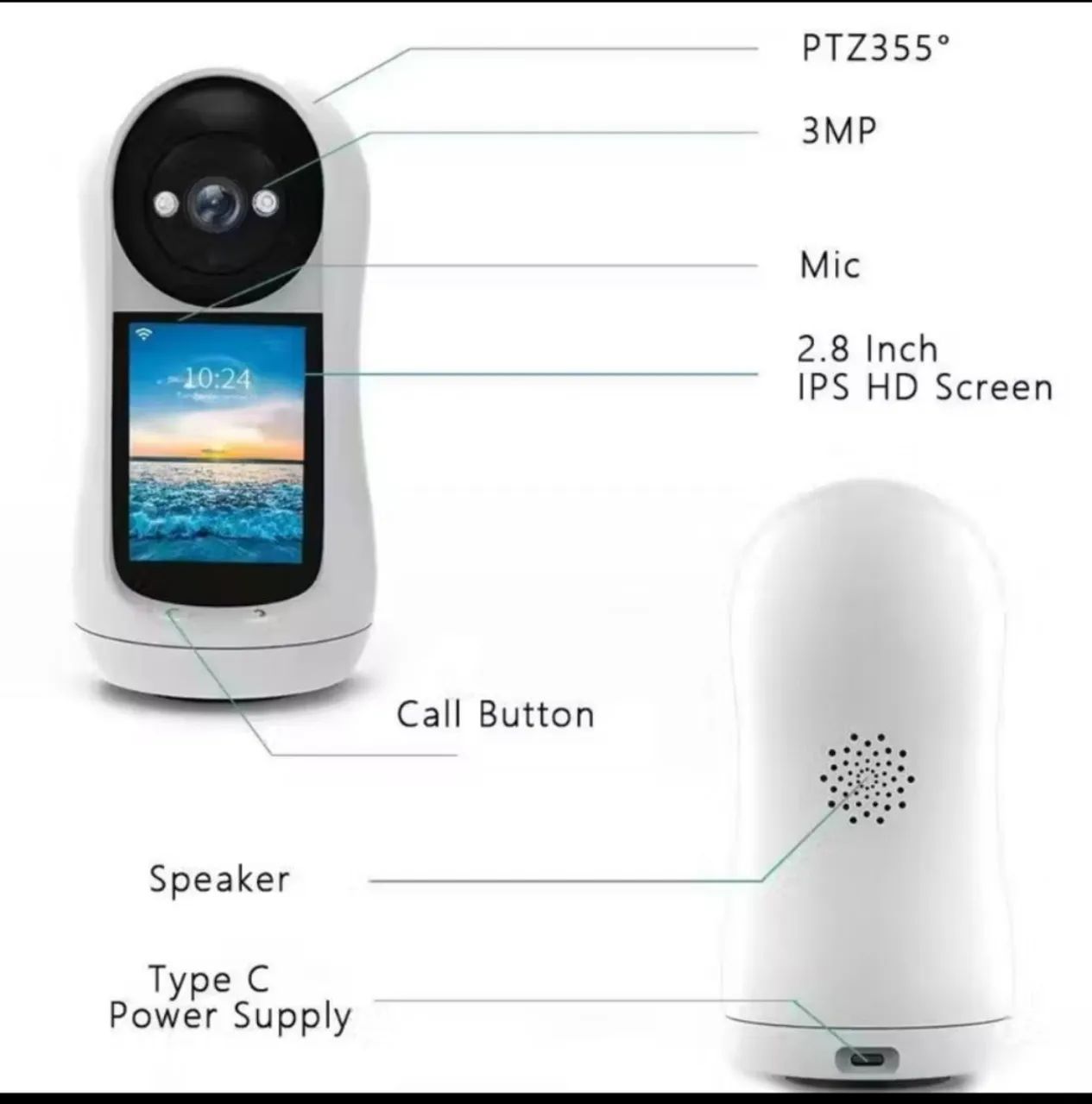 Câmera de segurança com vídeo chamada Wi-Fi 