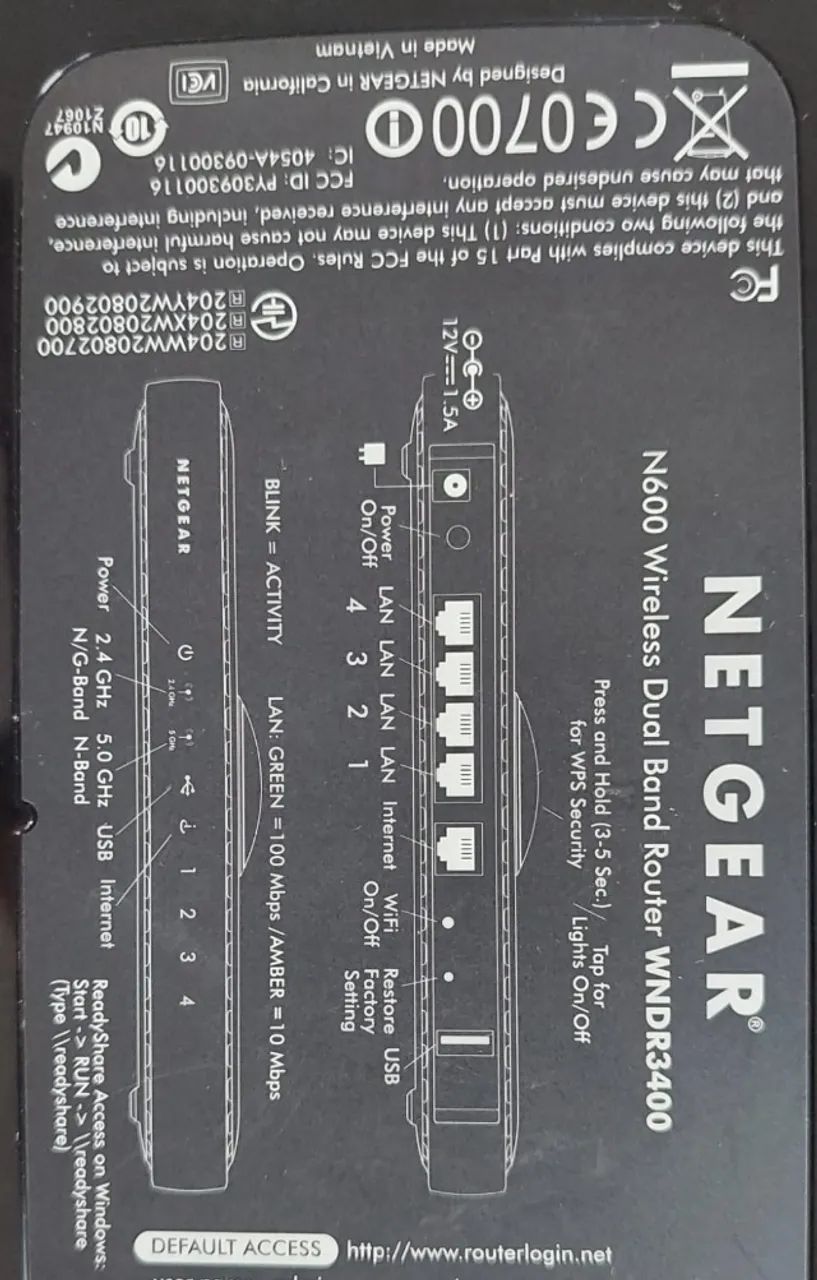 Roteador Netgear N600 Wireless dual band WNDR3400v2 em perfeito estado e funcionando! - Foto 2