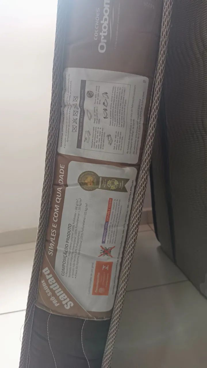 Cama box de solteiro e colchão de solteiro 