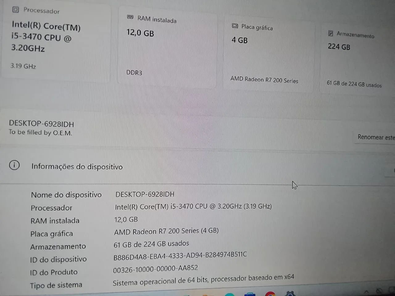 PC Intel core I5 + 12 Ram + placa de vídeo de 4Gb + Ssd 240. - Foto 5