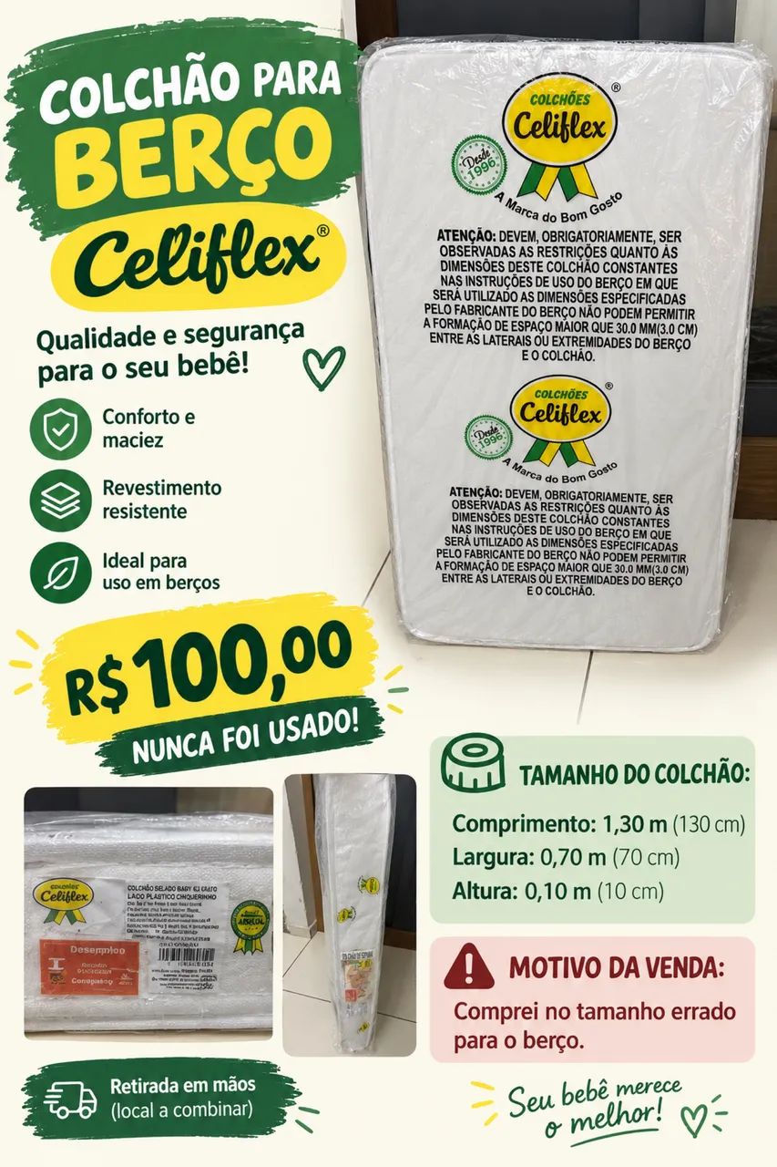 COLCHÃO PARA BERÇO À VENDA  - Foto 2