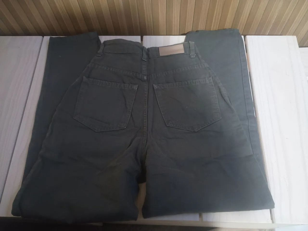 Calça jeans verde musgo, Tam.34, sem Lycra. - Foto 2