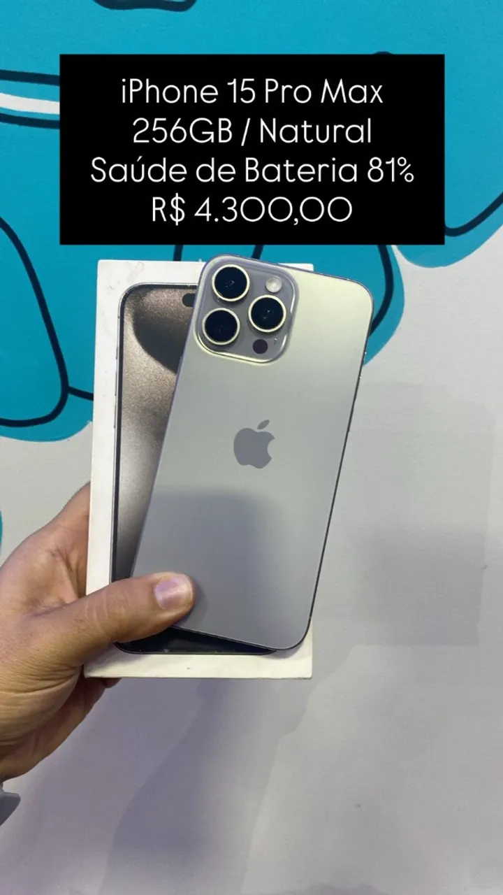 iPhone 13 256GB Azul Saúde de bateria 81% R$2.900,00 | Semi Novo