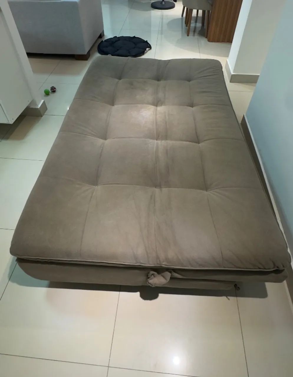 Sofá cama marrom sued 