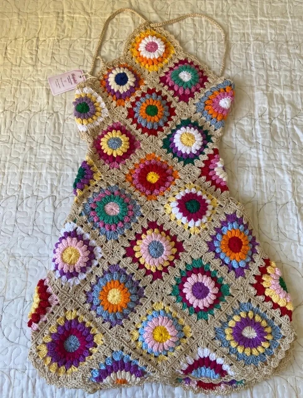 Vestido floral crochê - Foto 5