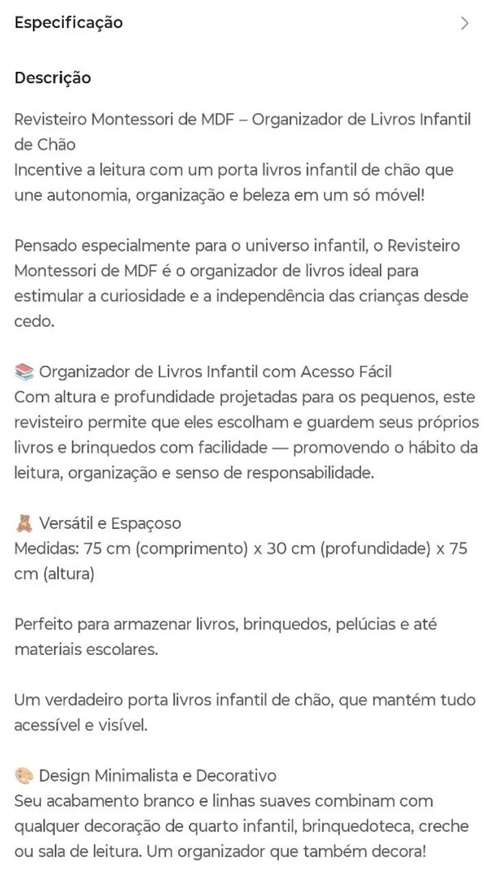 Estante de livros infantil em MDF - Foto 5