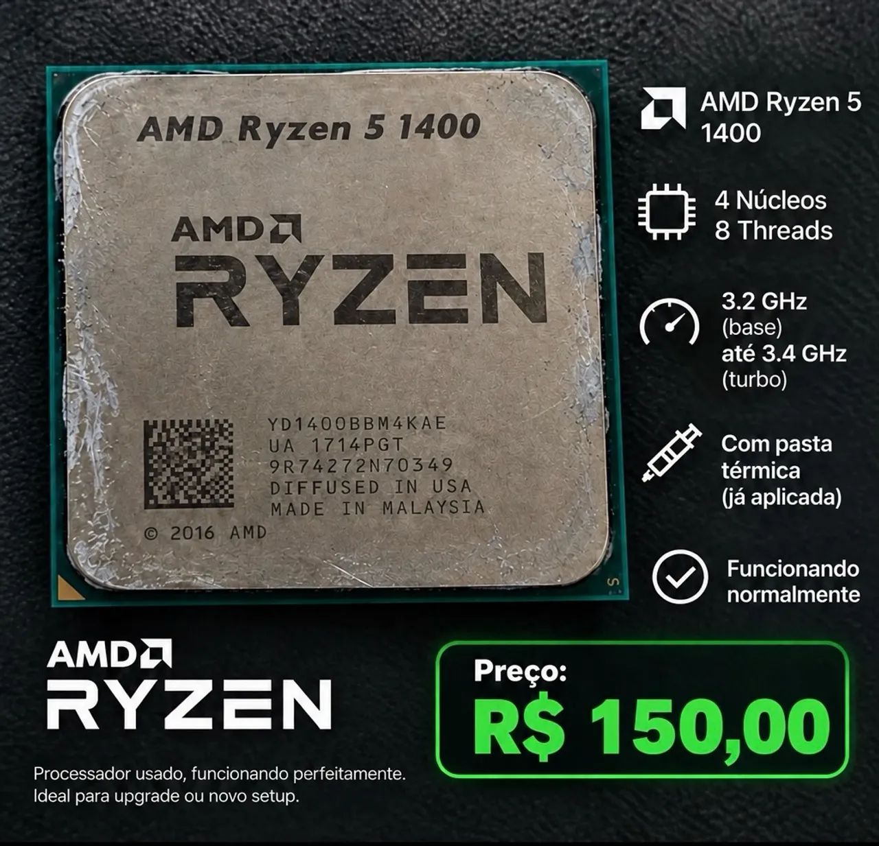 PROCESSADOR RYZEN 5 1400