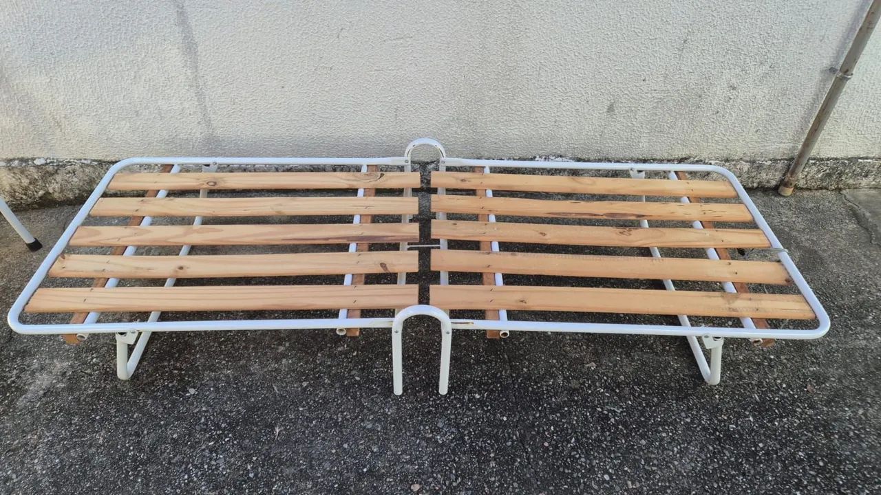 Cama de camping dobrável em aco com colchão - Foto 3