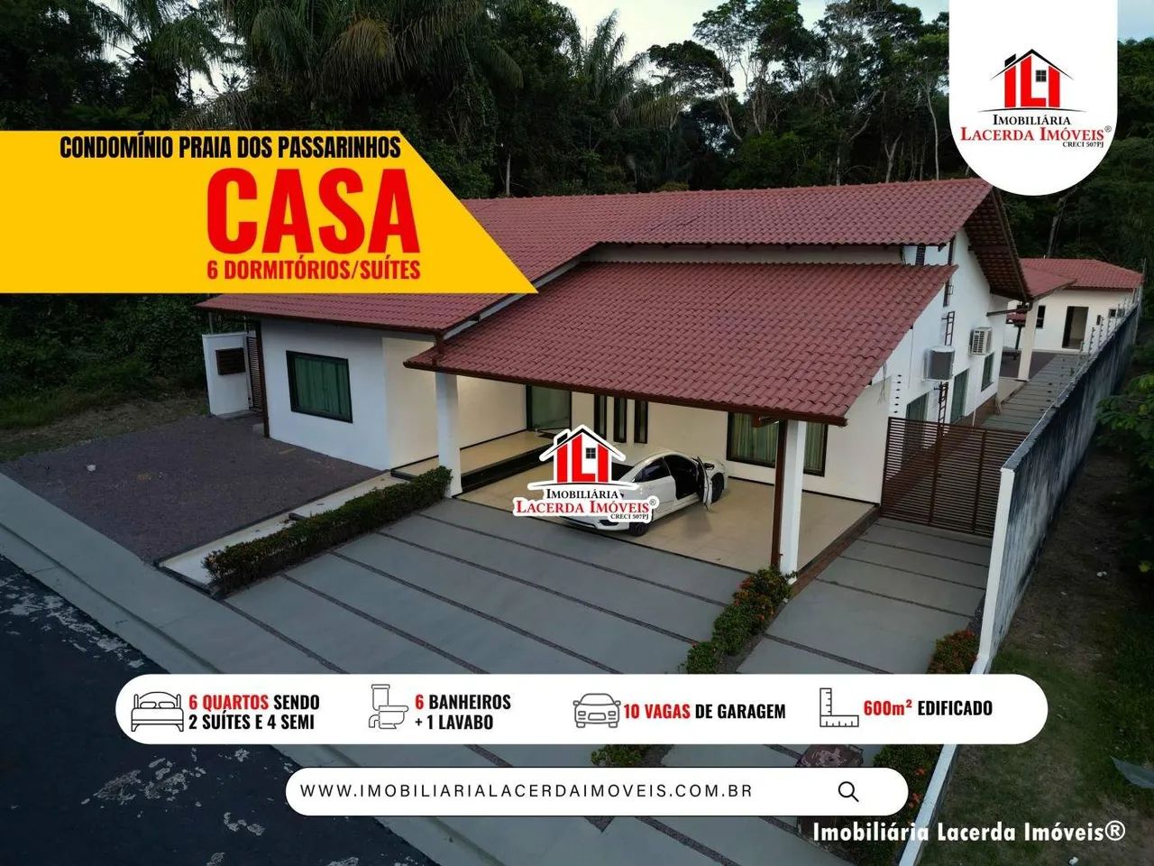 Praia dos Passarinhos, Casa Térrea 6 quartos/suíte/semi, 600m² Edificado, Rampa e Pier
